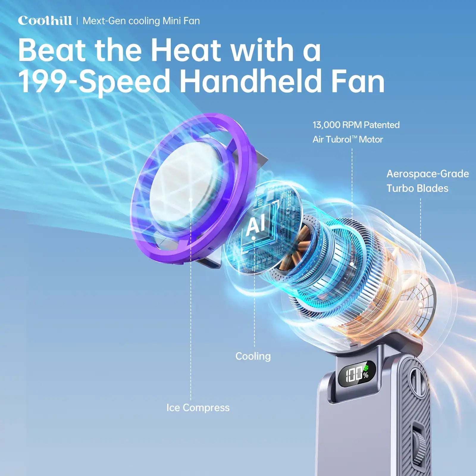 🔥 Limited-time 50% off—Quick-Cooling Frost Technology, Portable Handheld Fan.