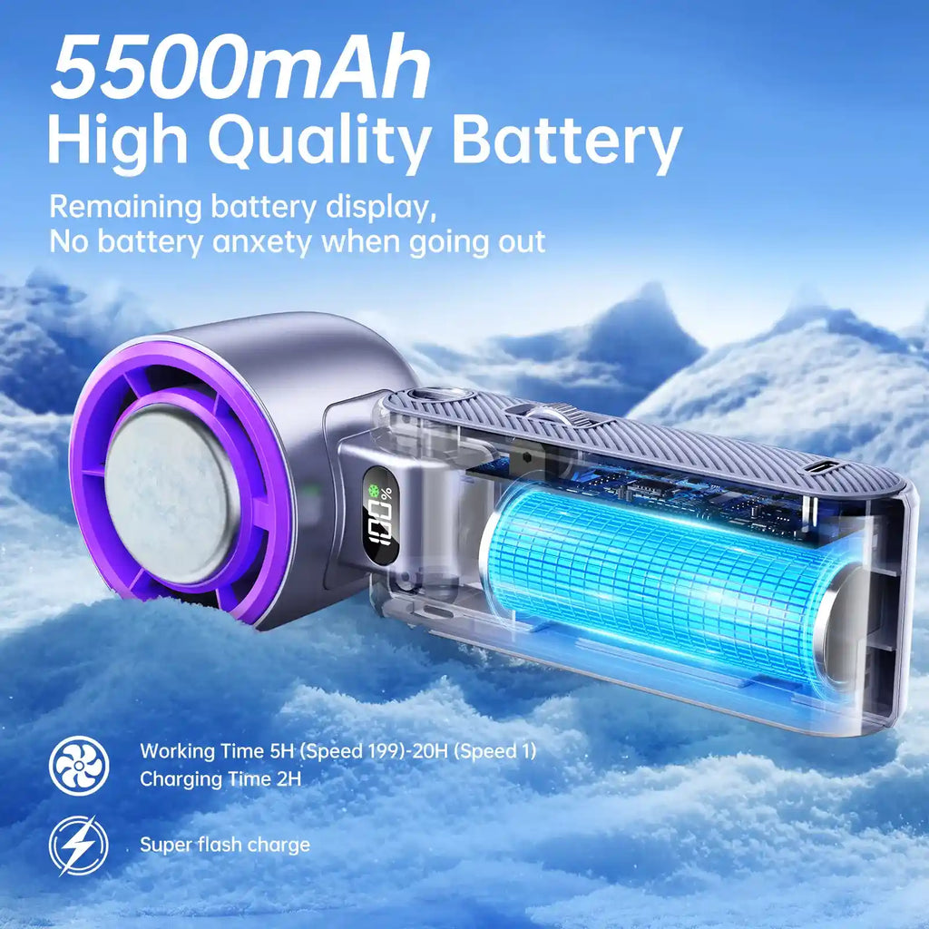 🔥 Limited-time 50% off—Quick-Cooling Frost Technology, Portable Handheld Fan.